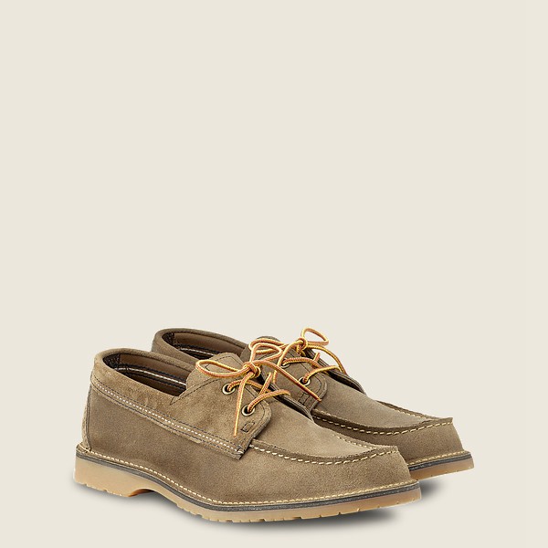 Red Wing Oxford Erkek - Weekender Camp Moc - Muleskinner Deri - Haki - 43GZDUXES